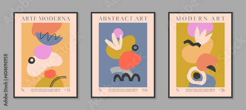 Art modern vector posters with hand drawn organic shapes,textures and doodles.Trendy contemporary illustrations for prints,flyers,banners,invitations,branding design,covers,home decor