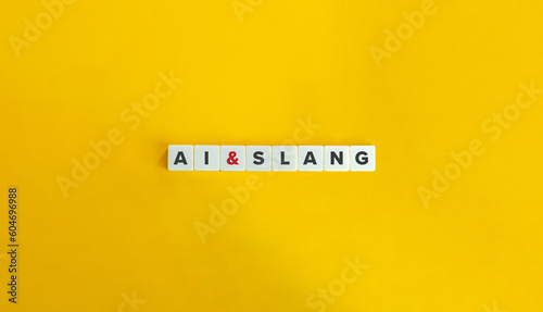 Obraz na płótnie Artificial Intelligence (AI) and Slang, Informal or Casual Language Banner and Concept Image