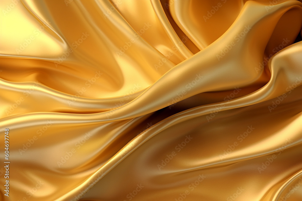 Fototapeta premium Liquid golden background, exuding the opulent texture of silk. Ai generated