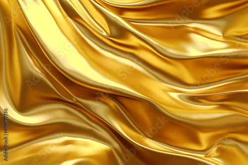 Liquid golden background, exuding the opulent texture of silk. Ai generated