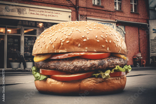 Indulgent Delights: The Temptation of Oversized Fast Food, Generative Ai