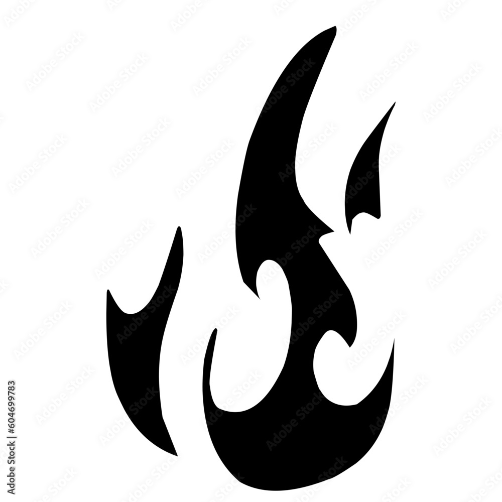 Black Tribal Fire Flame For Tattoo, Vinyl Stickers And Decoration Black Tribal Fire Flame For Tattoo, Vinyl Stickers And Decoration