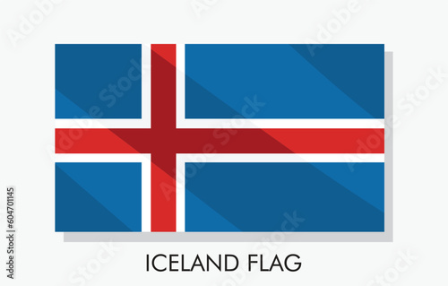 A iceland flag with a maple leaf on it and vector illustration of iceland flag and Vector Art illustration template banner design