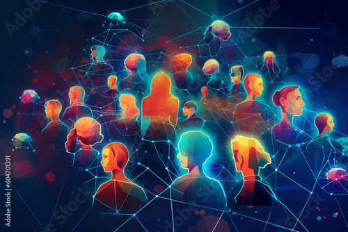 The Power of Connectivity. Concept of connectivity, where diverse elements intertwine to create a harmonious network. Ai generated