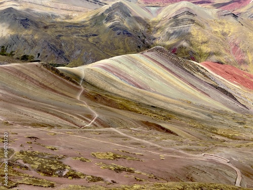 Trekking on rainbow mountains, palcoyo, peru