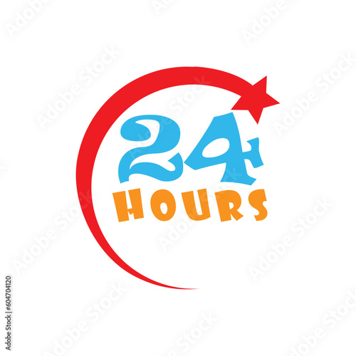 24 hours order execution or delivery service icons. Vector illustration