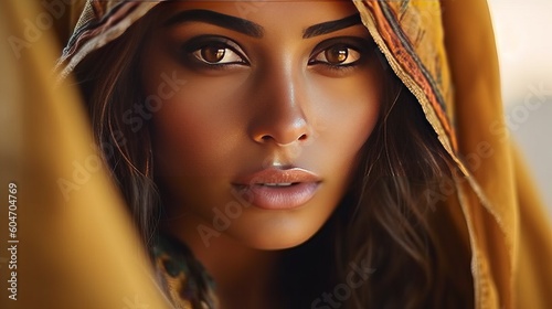 Beautiful Moroccan woman. Generative AI