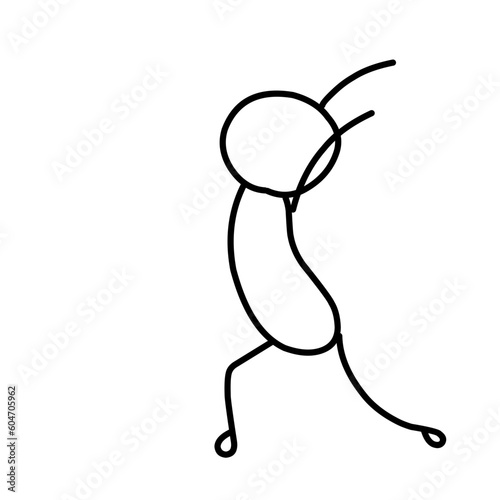 Stick Man poses