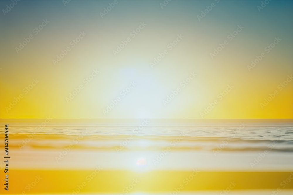 vibrant sunset over the ocean with blurred effect. Generative AI