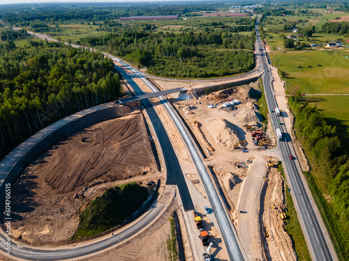 New section of the road A7 Riga – Bauska and a part of the international road E67 Via Baltica. Road construction in Latvia