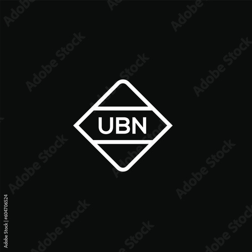 UBN letter design for logo and icon.UBN monogram logo.vector illustration with black background. photo