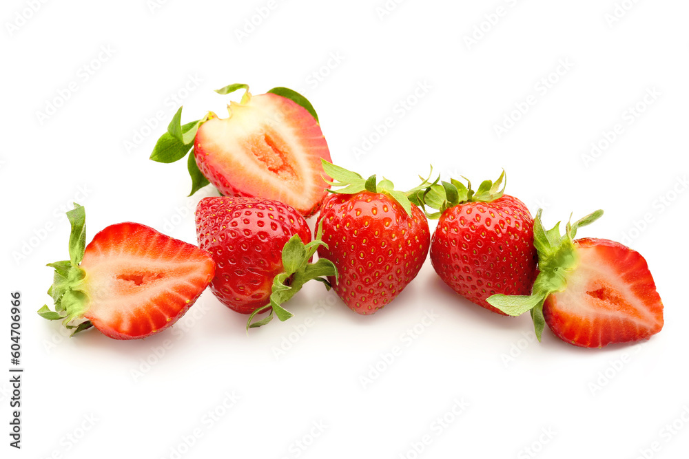 Fresh strawberries on white background Fresh strawberries on white background
