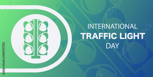 International traffic light day. Road safety greeting postcard. Holiday or festival August 5. Urban infrastructure and pedestrian crossing, traffic controller. Flat vector illustration