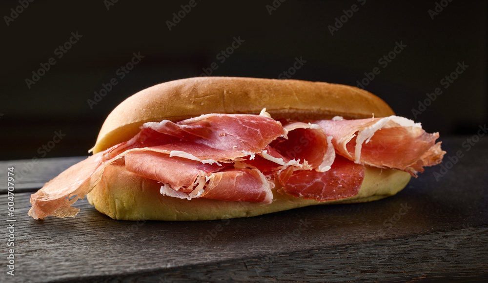 sandwich with sliced spanish iberico ham sandwich with sliced spanish iberico ham