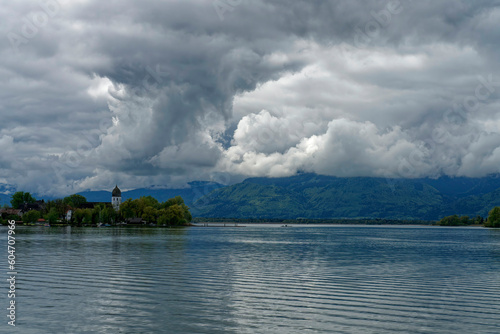 clouds over lake