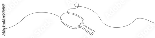 Tennis racket icon line continuous drawing vector. One line Tennis racket icon vector background. Tennis racket with ball icon. Continuous outline of a Tennis racket with ball icon. Linear design Tabl