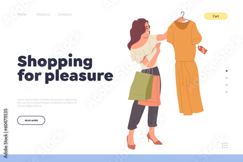 Landing page template for online fashion boutique offering customers online shopping for pleasure