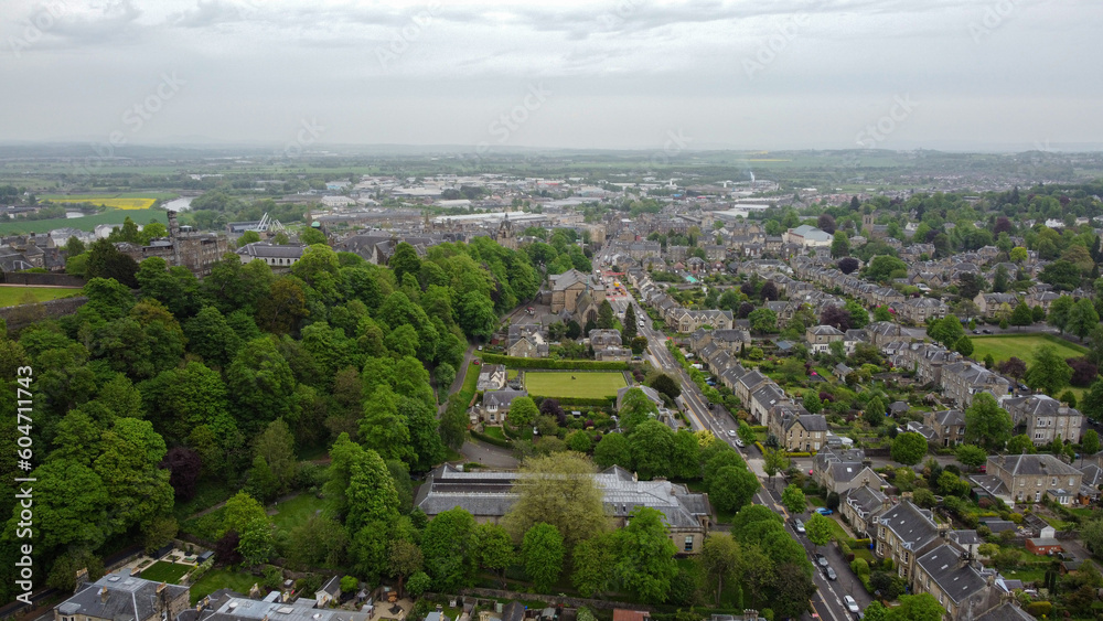 City of Stirling aerial view, Scotland, UK