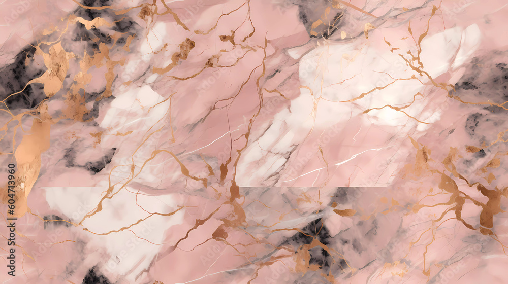 pink panoramic background from marble stone texture for design tile wall art pattern gold white