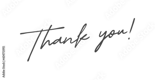 Thank You Lettering, Vector - Gray Handwritten