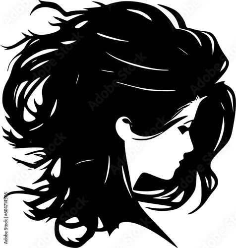 Hair | Black and White Vector illustration