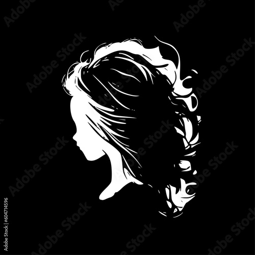 Hair - Minimalist and Flat Logo - Vector illustration