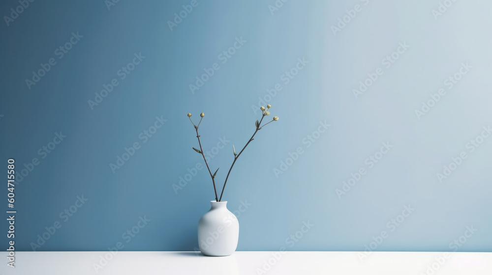 A stunning image of a minimalist blue, showcasing the magical elegance found in simplicity. AI generative