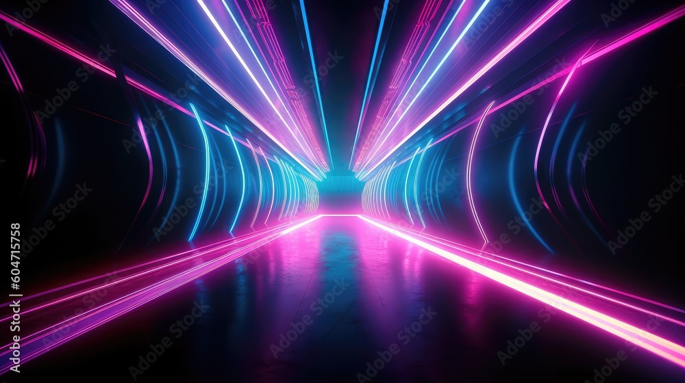 Abstract neon lights tunel background Abstract neon lights tunel background