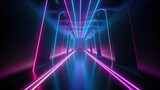 Abstract neon lights tunel background
