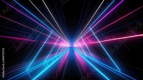 Abstract neon lights tunel background