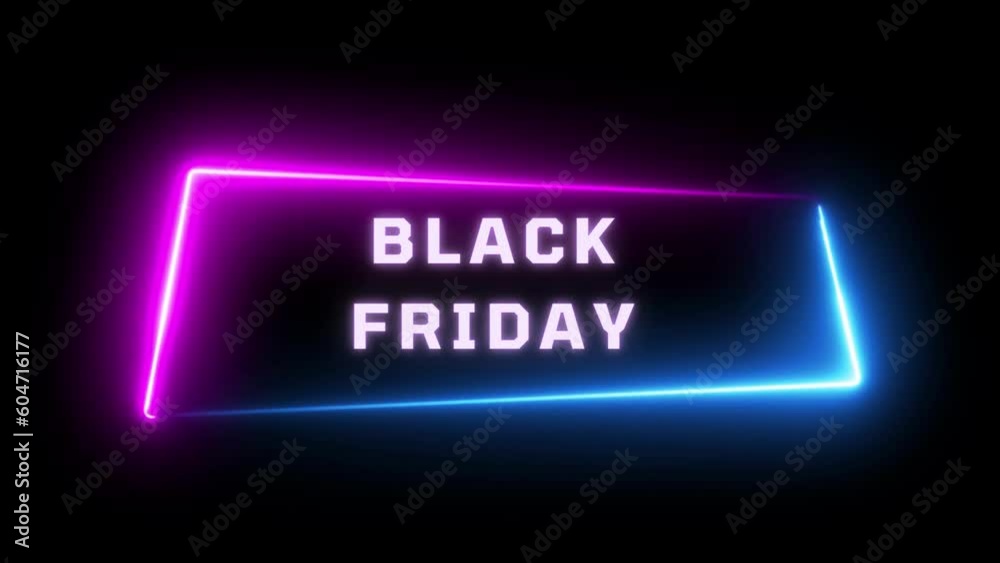 3D animation of Black Friday in purple and blue