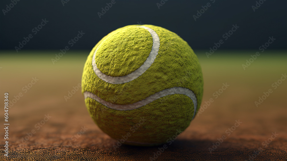Yellow tennis ball, tennis tournament, healthy lifestyle, Generated AI