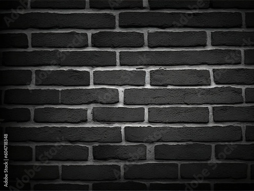Black Brick Wall Texture Background Generative AI