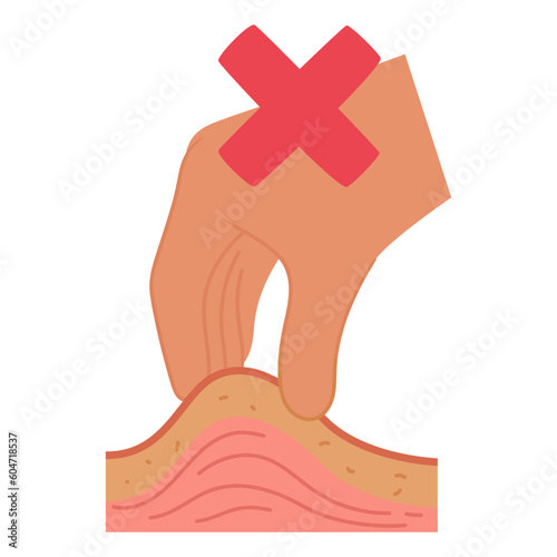 Incorrect Skin Fold For Potentially Causing Pain Or Ineffective Medication Delivery Isolated On White Backgorund