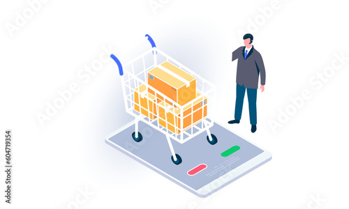 Retail Distribution Isometric Icons