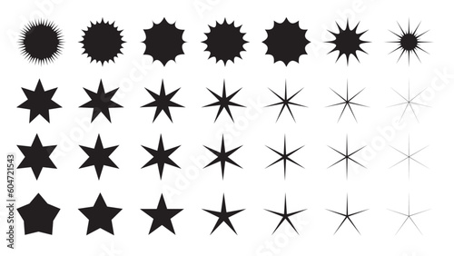 set of black stars