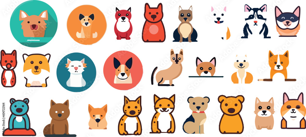 Set of Pet Icons, Symbol Collection
