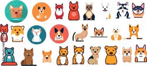 Set of Pet Icons, Symbol Collection