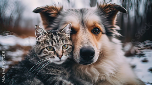 Eternal Friends: Cat and Dog Creating Lasting Memories