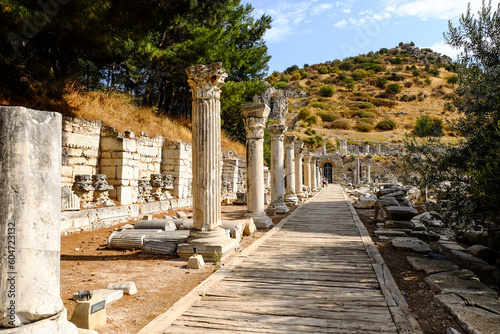 Ancient statue in the city of Ephesus, Turkey photo