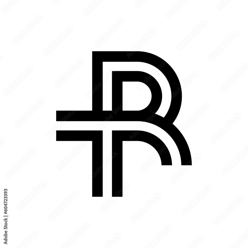 Obraz premium Letter RT or TR monogram logo design