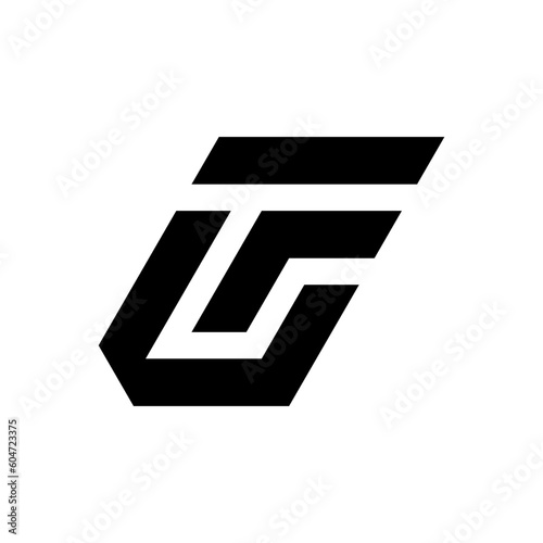 Letter UF or FU monogram logo design