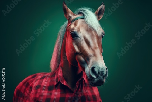 Fairytale beautiful horse close-up with selective focus. AI generated  human enhanced