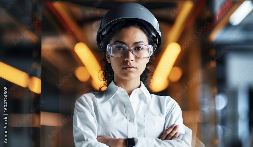 A woman is a professional engineer of a large corporation. AI generated, human enhanced A woman is a professional engineer of a large corporation. AI generated, human enhanced