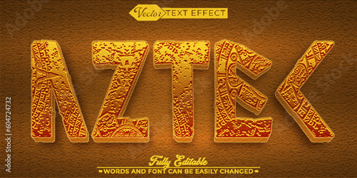 Brown Historic Aztec Artifact Vector Editable Text Effect Template