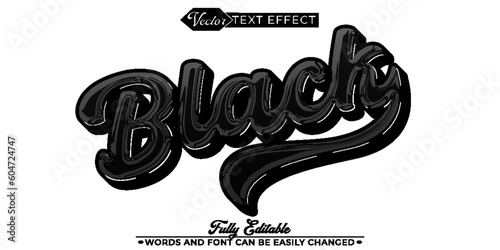 Stylish Black Vector Editable Text Effect Template