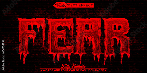 Horror Blood Fear Vector Editable Text Effect Template