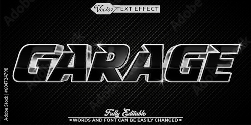 Dark Car Garage Vector Editable Text Effect Template