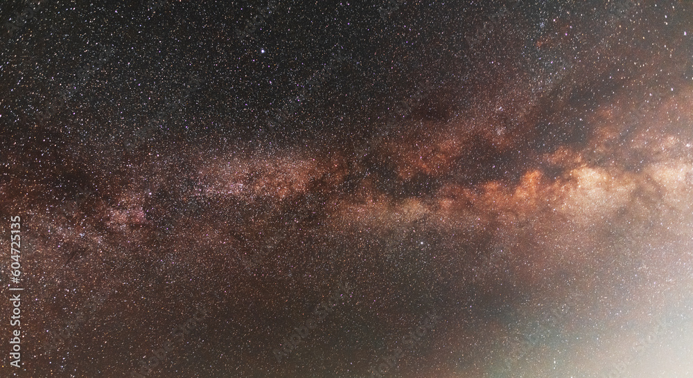 Fototapeta premium Beautiful starry night. Bright Milky Way galaxy sky. Astronomical background.