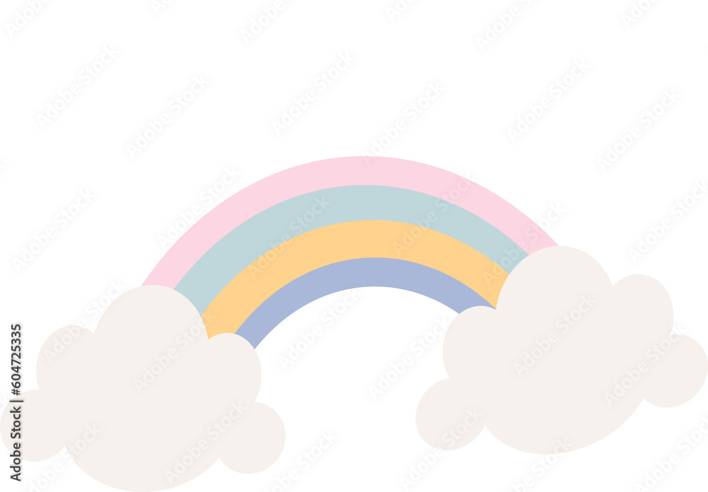 boho pastel gentle rainbow with cute clouds boho pastel gentle rainbow with cute clouds